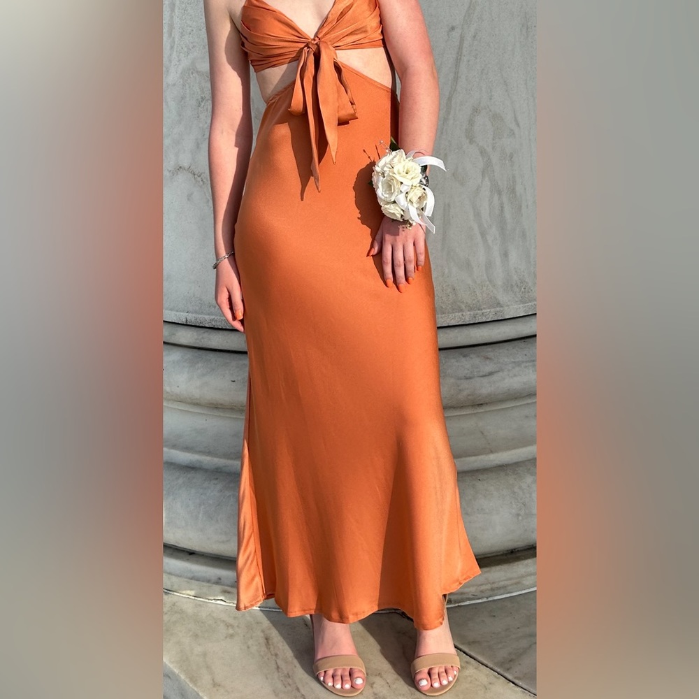 Hello Molly Cherry Pop Midi Dress Orange